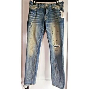 NWT PACSUN MEN active stretch‎ skinny distressed trashed jeans 32x31